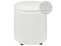 Miniatyrbilde 1 av 8: Puff Off-White Boucle 40 x 38 cm med oppbevaringskrakk Glamour