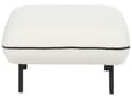 Miniatyrbilde 5 av 7: Ottoman Fotskammel Hvit Boucle Stoff Polstret Metall Svarte ben Firkantet Fotskammel Polstret Svart Dekorativ Kant Retro Glam
