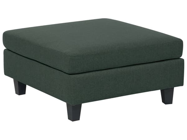Ottoman fotskammel mørkegrønn polyesterstoff polstret firkantet minimalistisk moderne modulær sofa element
