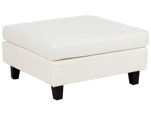 Ottoman fotskammel Off-White polyesterstoff polstret firkantet minimalistisk moderne modulær sofa element