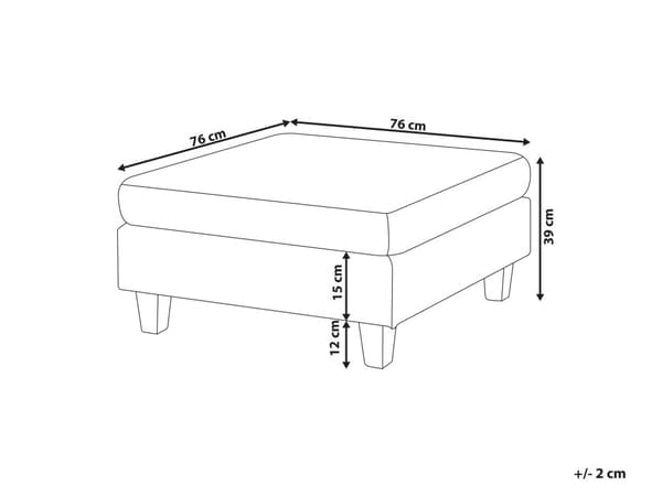 Ottoman Fodskammel Sort 76 x 76 cm Klassisk Moderne Puf med Ben Stueindretning