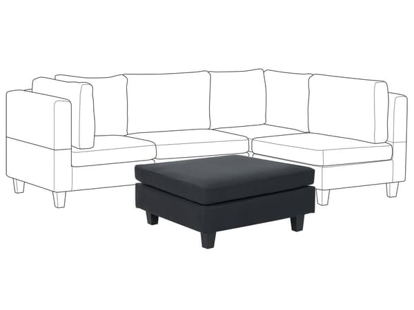 Ottoman Fodskammel Sort 76 x 76 cm Klassisk Moderne Puf med Ben Stueindretning