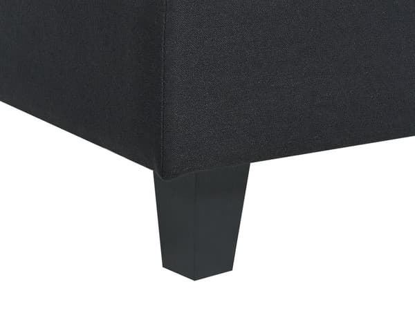 Ottoman Fodskammel Sort 76 x 76 cm Klassisk Moderne Puf med Ben Stueindretning