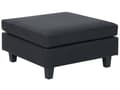 Miniatyrbillede 1 af 6: Ottoman Fodskammel Sort 76 x 76 cm Klassisk Moderne Puf med Ben Stueindretning