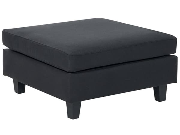 Ottoman Fodskammel Sort 76 x 76 cm Klassisk Moderne Puf med Ben Stueindretning