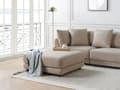 Pikkukuva 2 / 7: Rahi beige 102 x 102 cm kangasverhoilu puujalat suuri neliö perinteinen moderni