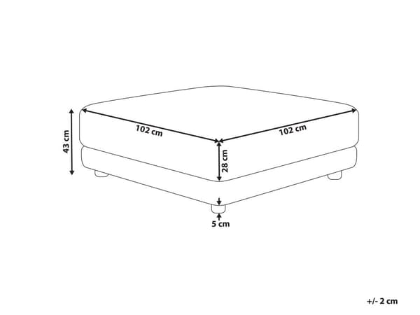 Ottoman fotskammel Off-white polyesterstoff med polstring Kvadratisk Minimalistisk Moderne Sofa Element