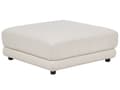Miniatyrbild 1 av 7: Ottoman Fotpall Off-White Polyester Tyg Klädd Fyrkantig Minimalistisk Modern Soffa Element