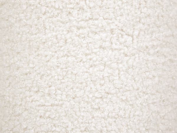 Puff Off-White Boucle Rund 45 x 45 x 46 cm Fotskammel Accent Polstring Soppformet Moderne Stue Soverom Møbler