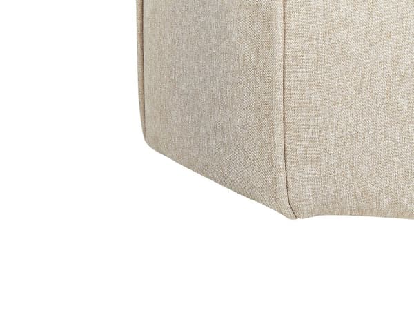 Puff Beige Linne Rund 45 x 45 x 42 cm Fotpall Accent Klädsel Modernt Vardagsrum Sovrumsinredning Möbler