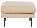 Miniatyrbilde 4 av 7: Fotskammel Beige Fløyel 75 x 42 x 75 cm Svarte metallben Sittepute Moderne Retro Stue Puff