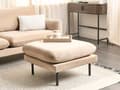 Miniatyrbilde 2 av 7: Fotskammel Beige Fløyel 75 x 42 x 75 cm Svarte metallben Sittepute Moderne Retro Stue Puff