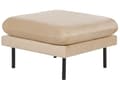 Miniatyrbilde 1 av 7: Fotskammel Beige Fløyel 75 x 42 x 75 cm Svarte metallben Sittepute Moderne Retro Stue Puff