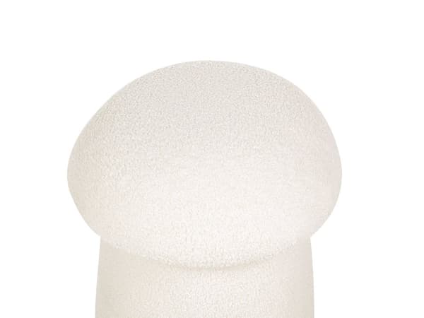 Puf Off White Boucle Rund Siddepuf i Stof Multifunktionel Fodskammel Indendørs Stue Børnepuf Design