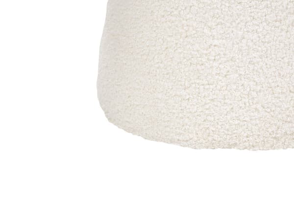 Puf Off White Boucle Rund Siddepuf i Stof Multifunktionel Fodskammel Indendørs Stue Børnepuf Design