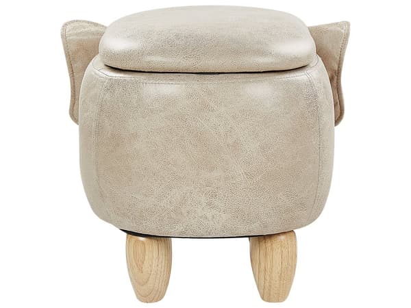 Puf Taupe Kunstlæder cm Elefant Siddepuf Multifunktionel Fodskammel Indendørs Stue Børnepuf Design Tilbehør Børneværelse