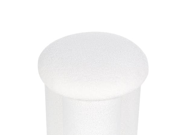 Hvid polstret puf 40 x 40 x 45 cm rund trebenet paddehatteform moderne stil