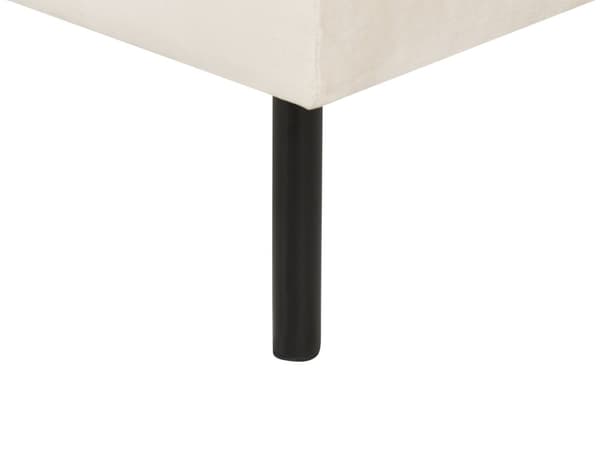 Fotpall Ljusbeige Sammetstyg Fyrkantig fotpall Metallben Glamourös Stil Vardagsrum
