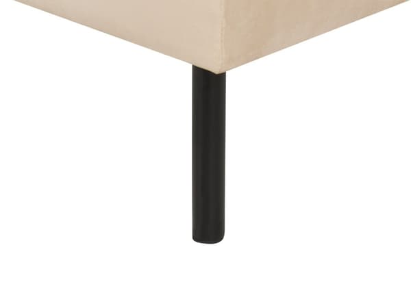 Fotpall Beige Sammetstyg Fyrkantig fotpall Metallben Glamourös Stil Vardagsrum