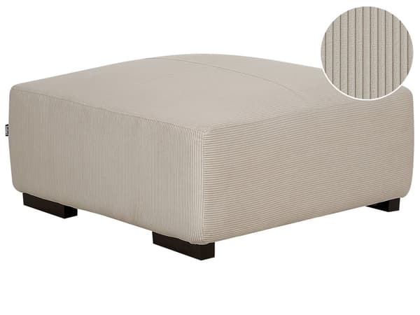 Rahi beige 80 x 35 x 80 cm vakosamettiverhoilu puujalat suuri neliö moderni