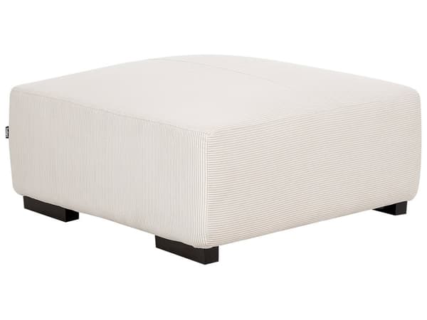 Fodskammel Råhvid Ægte Læder Mørkt Gummitræ 80 x 35 cm Brune Ben Moderne Tykt polstret Multifunktionel