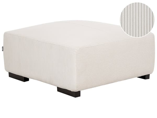 Sittpuff Off-White 80 x 80 x 35 cm Fyrkantig Manchestertyg Modernt vardagsrum