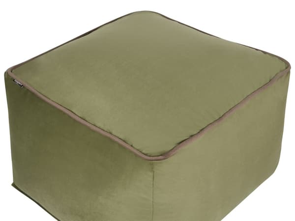 Rahi oliivinvihreä 50 x 50 x 30 cm samettiverhoilu EPS-täyte neliö vetoketjullinen moderni