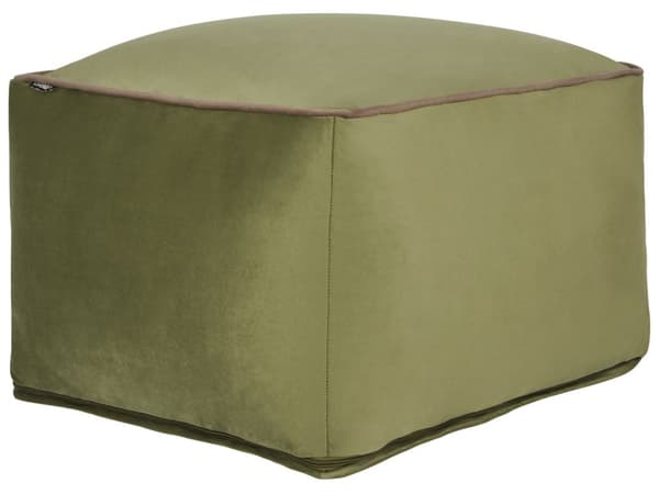 Rahi oliivinvihreä 50 x 50 x 30 cm samettiverhoilu EPS-täyte neliö vetoketjullinen moderni