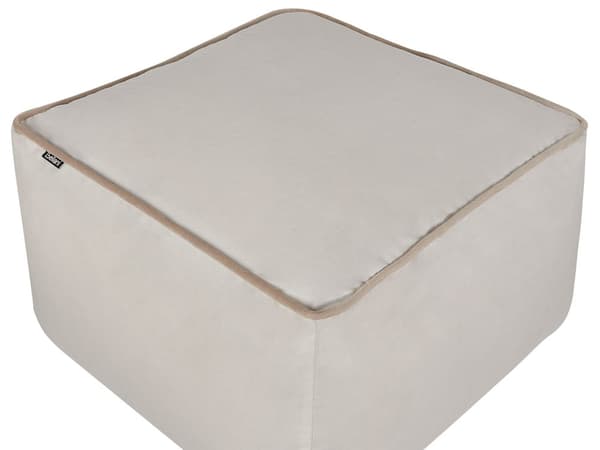 Puff Lysebeige fløyel EPS Perlefylling Ensfarget mønster Firkantet Boho Moderne Stoff Fotskammel