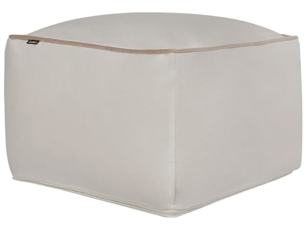 Puf lys beige 50 x 50 x 30 cm fløjlspolstring EPS-fyld firkant med lynlås moderne stil