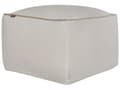 Miniatyrbillede 1 af 6: Puf lys beige 50 x 50 x 30 cm fløjlspolstring EPS-fyld firkant med lynlås moderne stil