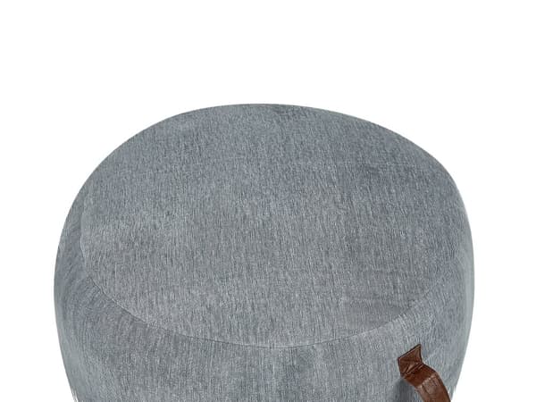Puff Grå Hvit Bomull 50 x 30 cm Rund form Dekorativt mønster Håndlaget Bohemsk stil Moderne stil Tilbehør Stue Soverom