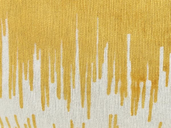 Puff Vit Gul Bomull 50 x 30 cm Gradient Tryckt Mönster Dekorativ Sits Handgjord Boho Modern Stil Vardagsrum Sovrum