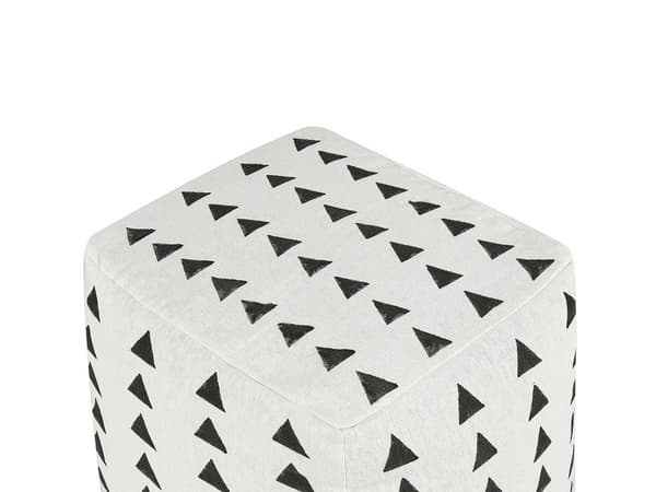 Puff Vit och svart Bomull 45 x 45 cm Geometriskt mönster Dekorativ sittplats Handgjord Boho Modern Stil Vardagsrum Sovrum