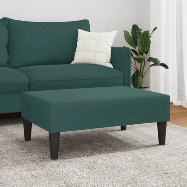 vidaXL fodskammel 77x55x31 cm velour mørkegrøn