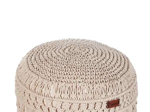 Rahi beige 45 x 45 cm puuvilla makramee käsintehty kudottu EPS-rakeet neliö tupsut boho