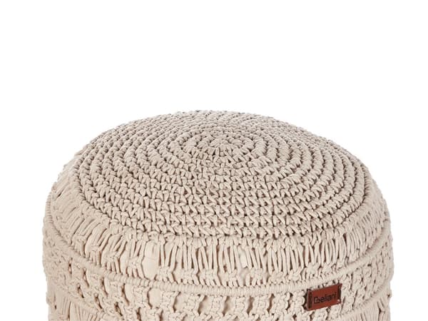 Rahi beige 45 x 45 cm puuvilla makramee käsintehty kudottu EPS-rakeet neliö tupsut boho