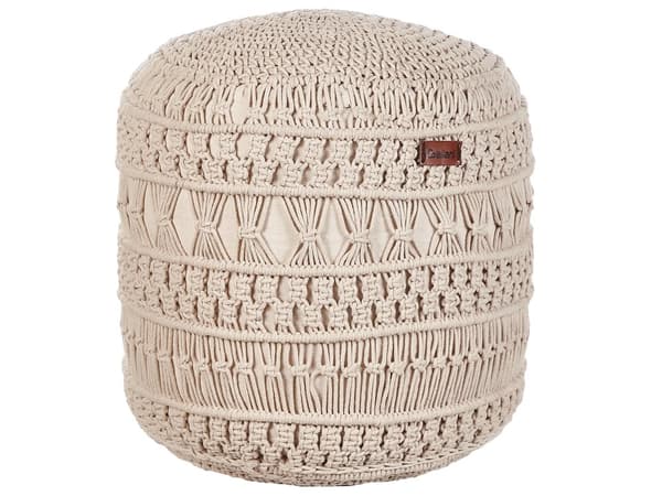 Rahi beige 45 x 45 cm puuvilla makramee käsintehty kudottu EPS-rakeet neliö tupsut boho