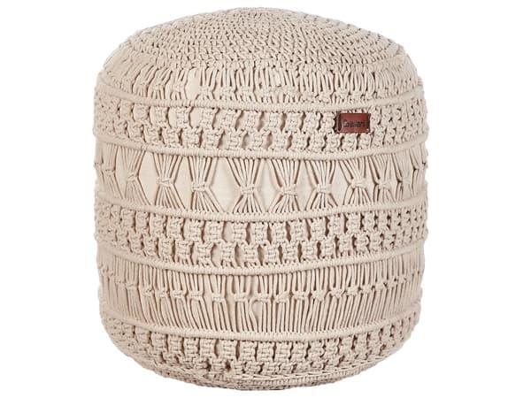 Rahi beige 45 x 45 cm puuvilla makramee käsintehty kudottu EPS-rakeet neliö tupsut boho
