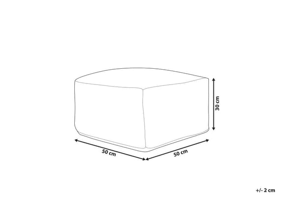 Puf Skammel Fodskammel Beige Bomuld og Uld 50 x 50 x 30 cm Håndvævet Perlefyld Firkantet Stue Værelse