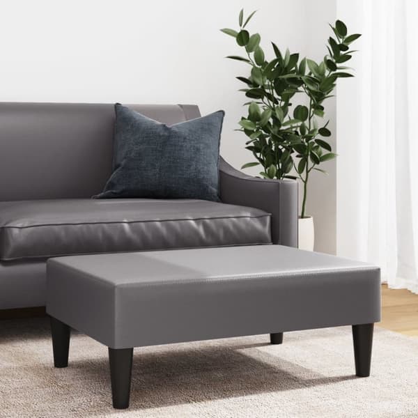 vidaXL Fotpall grå 77x55x31 cm konstläder