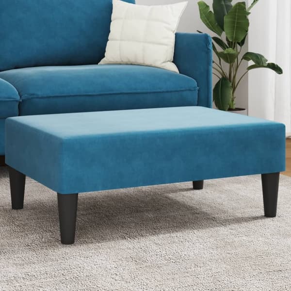 vidaXL fodskammel 77x55x31 cm velour blå