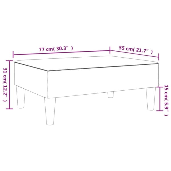 vidaXL fodskammel 77x55x31 cm kunstlæder sort