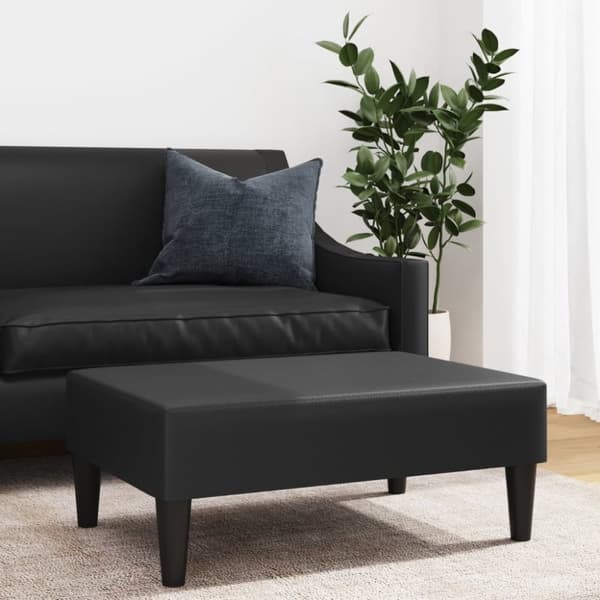 vidaXL fodskammel 77x55x31 cm kunstlæder sort