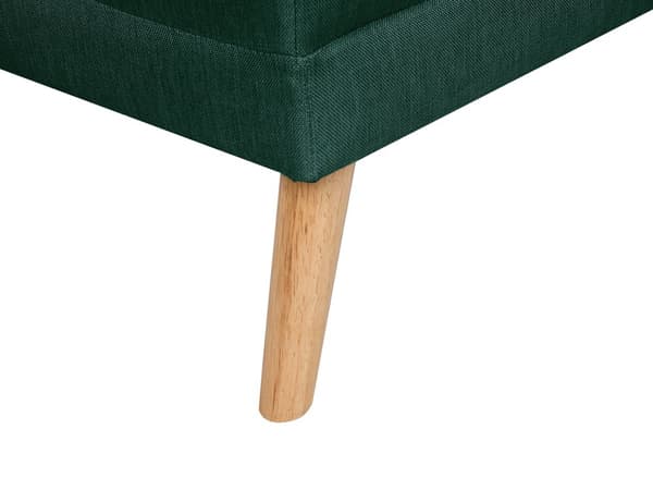 Ottoman Grønn stoffkledd Rektangulær Ben i massivt tre Minimalistisk Moderne