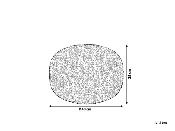 Puf Lysegrå strikket bomuld EPS perler fyld Rund lille Fodskammel 40 x 25 cm