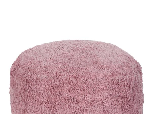 Puf Pink Bomuld 50 x 35 cm Rund form Dekorativt mønster Håndlavet Bohemsk stil Moderne stil Tilbehør Stue Soveværelse