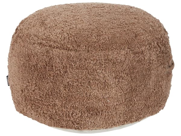 Puf Brun Bomuld 50 x 35 cm Rund form Dekorativt mønster Håndlavet Bohemsk stil Moderne stil Tilbehør Stue Soveværelse
