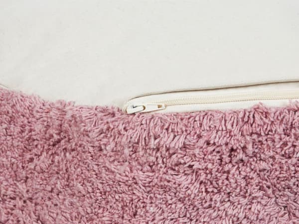 Puff Rosa Bomull 50 x 35 cm Lurvig Dekorativ Sits Handgjord Boho Modern Stil Vardagsrum Sovrum