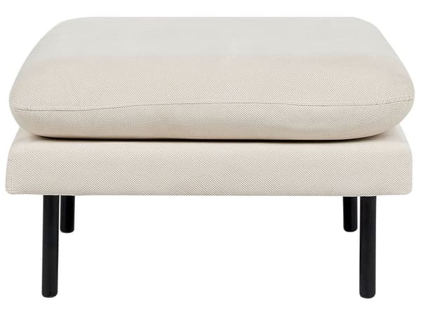 Fotpall Ljusbeige Tyg med Kuddtopp Fyrkantig Fotpall Metallben Glamourstil